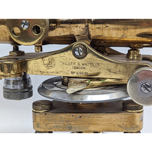 31 - A late 19th century brass Theodolite by Hilger & Watts Ltd, London. 25.5x16cm