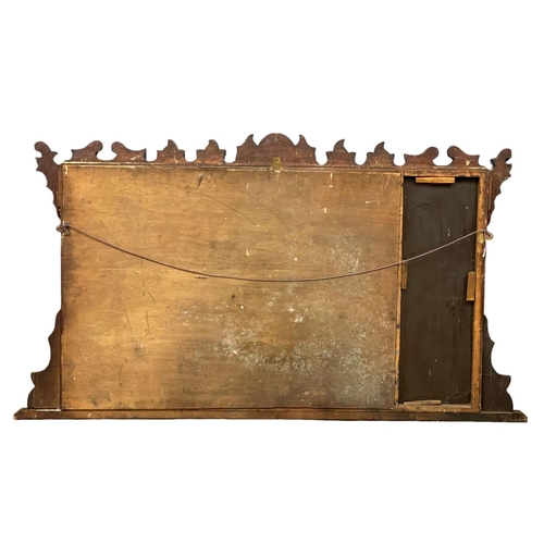 115 - A large late 19th century inlaid mahogany overmantle mirror. 137x77cm