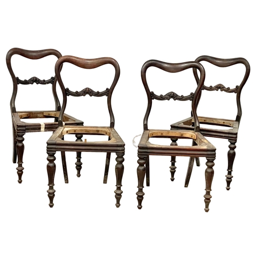 1616 - A set of 4 Victorian rosewood balloon back chairs.