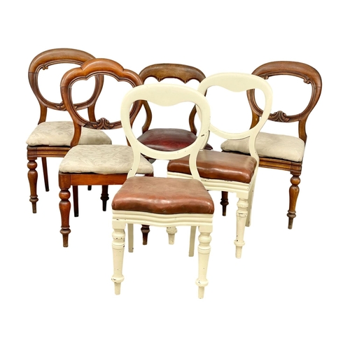 1622 - 6 Victorian mahogany balloon back chairs.