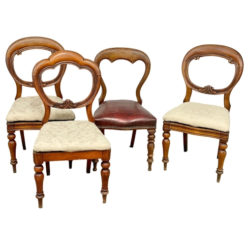 1622 - 6 Victorian mahogany balloon back chairs.