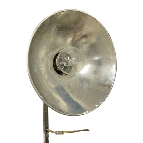 62 - A 1930’s brass and chrome telescopic spotlight floor lamp. Fully open 202cm. Closed 132cm