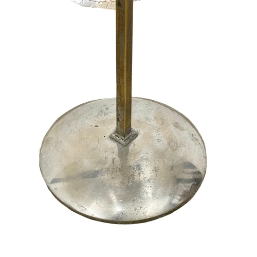 62 - A 1930’s brass and chrome telescopic spotlight floor lamp. Fully open 202cm. Closed 132cm