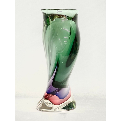 4 - A large Luigi Onesto Art Glass ‘Cobra’ vase, designed for Oball Murano Sommerso. 18x11x26.5cm.