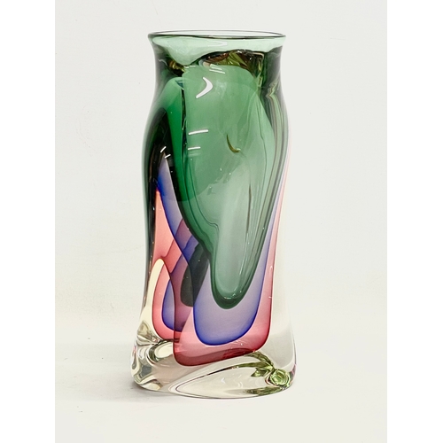 4 - A large Luigi Onesto Art Glass ‘Cobra’ vase, designed for Oball Murano Sommerso. 18x11x26.5cm.