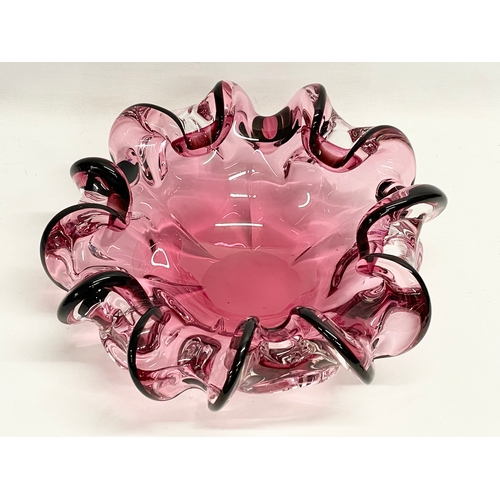 6 - A large Fratelli Toso Chambord Murano Art Glass bowl. 1950’s. 37x14.5cm