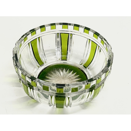 10 - A vintage Art Deco heavy crystal bowl. 23x10cm