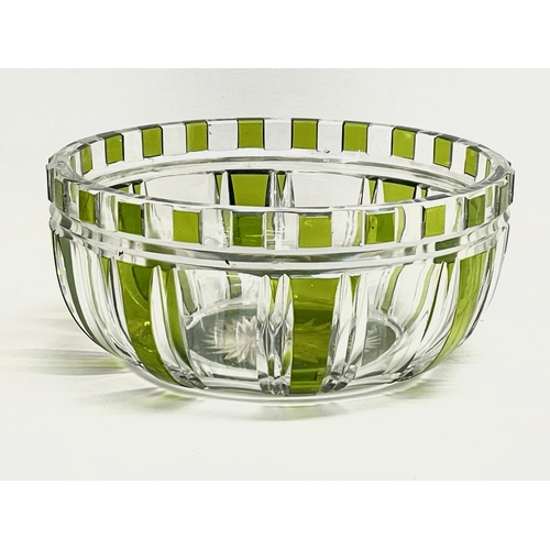 10 - A vintage Art Deco heavy crystal bowl. 23x10cm