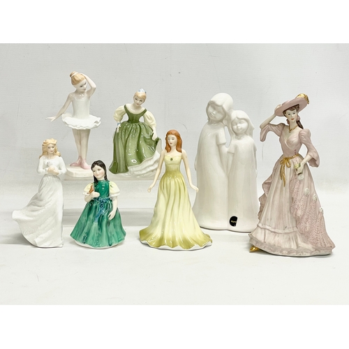 66 - 7 pottery figurines. 5 Royal Doulton, The Welsh Porcelain Company and a Regency Fine Arts.