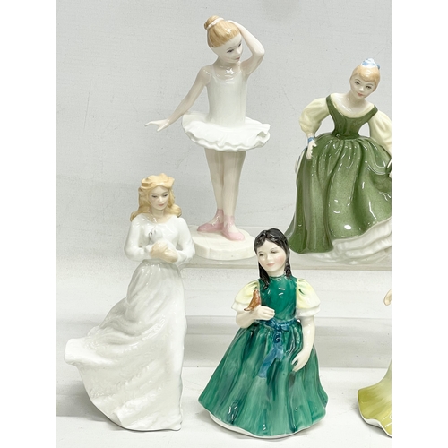 66 - 7 pottery figurines. 5 Royal Doulton, The Welsh Porcelain Company and a Regency Fine Arts.