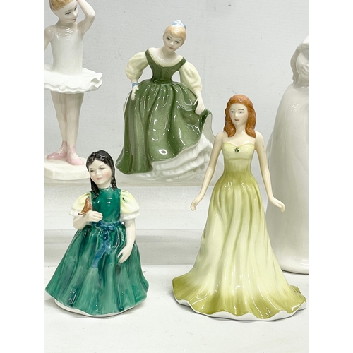 66 - 7 pottery figurines. 5 Royal Doulton, The Welsh Porcelain Company and a Regency Fine Arts.