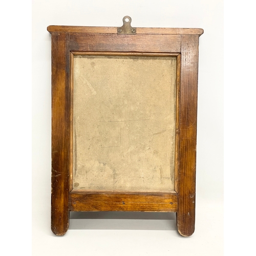 136 - A Victorian gents shaving mirror. 31x44cm.