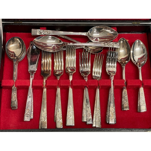 151 - A large canteen of cutlery. 38x27x7cm