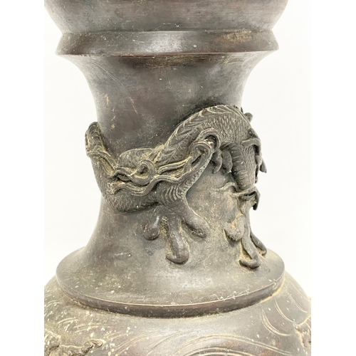 30 - A large 19th century Japanese bronze incense burner. 26x53.5cm.