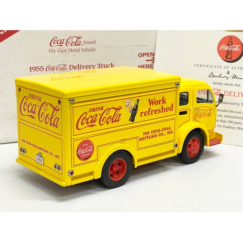 201 - A Danbury Mint 1955 Coca Cola Delivery Truck in box. Truck measures 24x11cm. Box measures