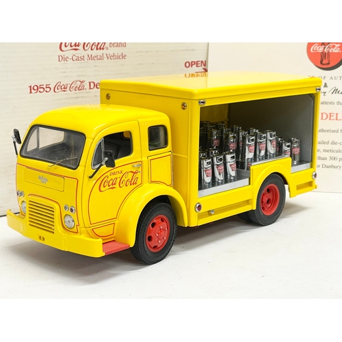 201 - A Danbury Mint 1955 Coca Cola Delivery Truck in box. Truck measures 24x11cm. Box measures