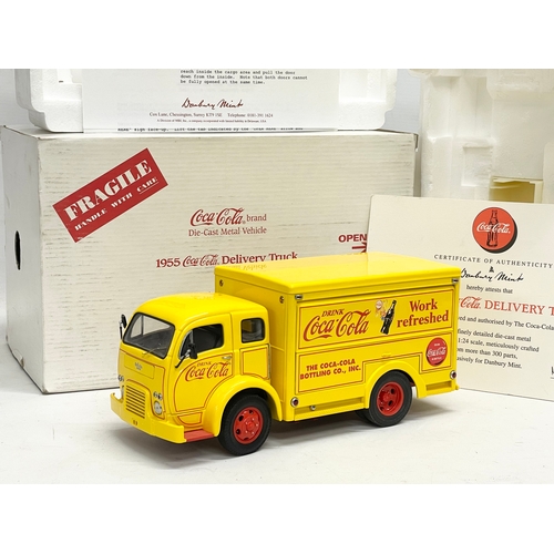 201 - A Danbury Mint 1955 Coca Cola Delivery Truck in box. Truck measures 24x11cm. Box measures