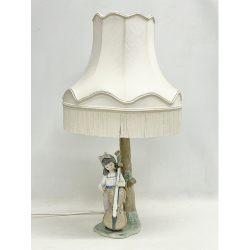 266 - A Nao Spanish pottery table lamp. Base measures 32cm