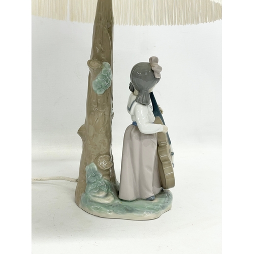 266 - A Nao Spanish pottery table lamp. Base measures 32cm