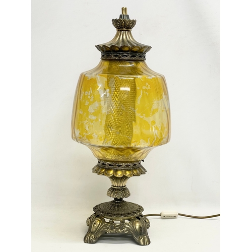 270 - A large ornate brass Falkenstein table lamp. 63cm