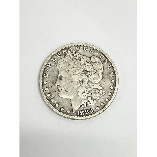 524 - An 1883 USA silver dollar.