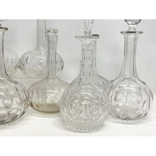 271 - 8 vintage crystal decanters.