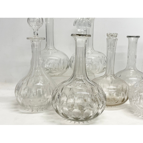 271 - 8 vintage crystal decanters.