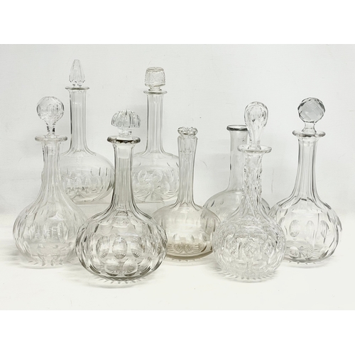 271 - 8 vintage crystal decanters.