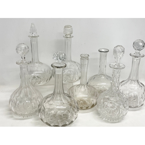 271 - 8 vintage crystal decanters.