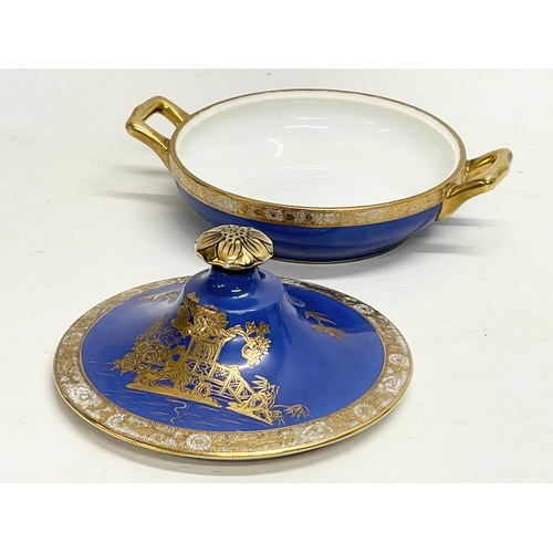 272 - An early 20th century Noritake porcelain 2 handled dish with lid. 20x11cm.