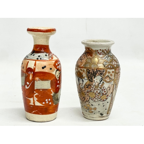 653 - A quantity of Chinese and Japanese pottery. 3 late 19th century Japanese vases, a pair of vintage va... 