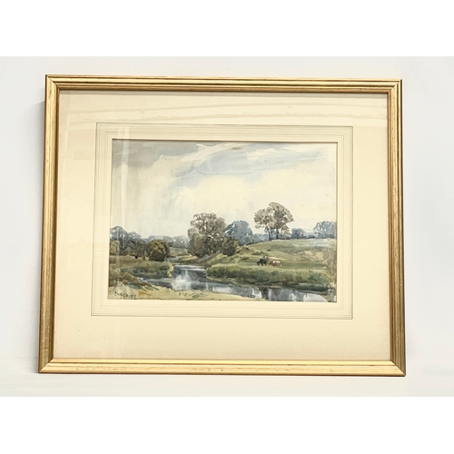 35 - A watercolour by Frank McKelvey. Painting measures 34x24cm. Frame 54x45cm