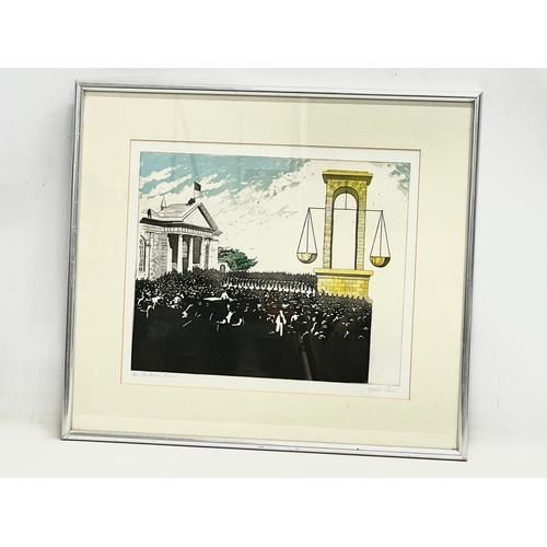 156 - A signed etching by Stephen Conlin. 11/40. Courthouse, Armagh. 40x33cm. Frame 61x54cm