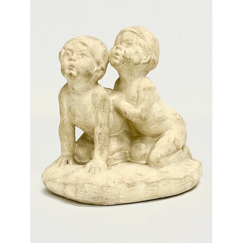 51 - A plaster figure attributed to Sophia Rosamund Praeger. The First Aeroplane. 16x16cm