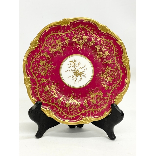 86 - A large Coalport ‘Cairo’ pattern gilt cabinet plate and 2 Coalport ‘Kings Plate’ pattern plates. Cai... 