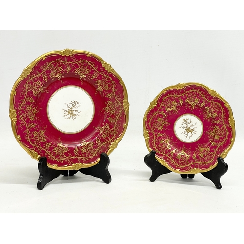 86 - A large Coalport ‘Cairo’ pattern gilt cabinet plate and 2 Coalport ‘Kings Plate’ pattern plates. Cai... 