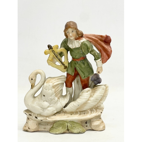 158 - 3 late 19th century continental porcelain figures. Largest 13x15cm