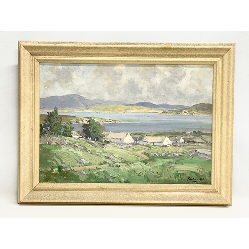 61 - An oil painting by Rowland Hill. Mulroy Bay, Co Donegal. Painting 50x35cm. Frame 62x47cm.