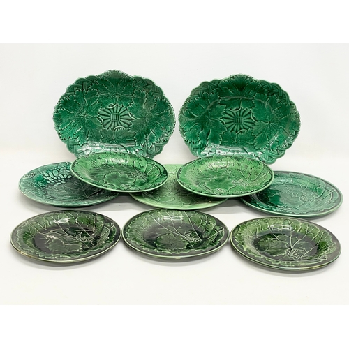 161 - A quantity of late 19th century Majolica plates. 28cm.