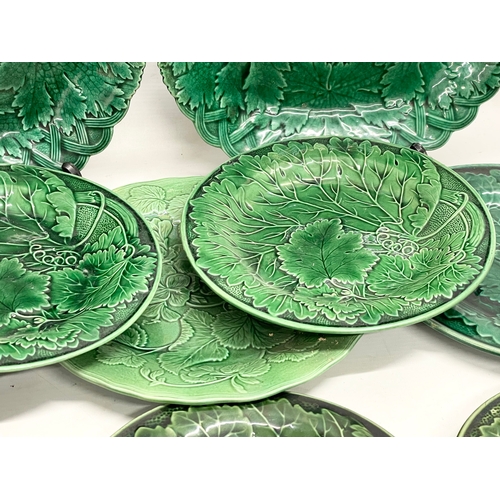 161 - A quantity of late 19th century Majolica plates. 28cm.