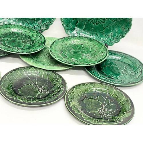 161 - A quantity of late 19th century Majolica plates. 28cm.