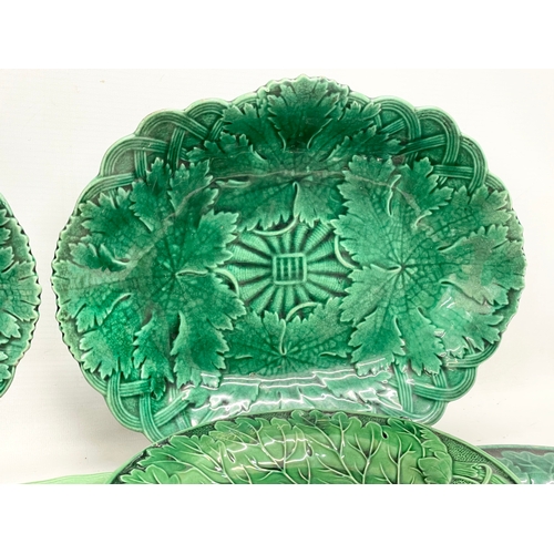 161 - A quantity of late 19th century Majolica plates. 28cm.