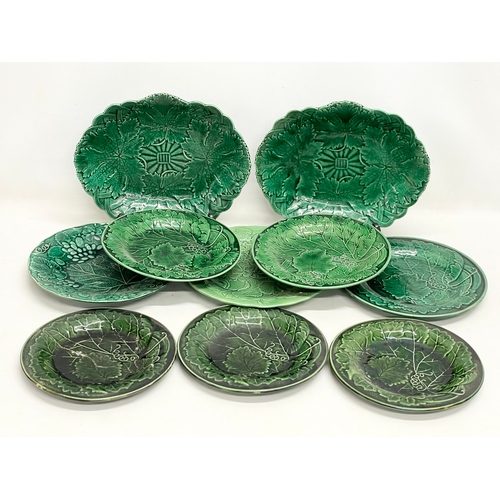 161 - A quantity of late 19th century Majolica plates. 28cm.