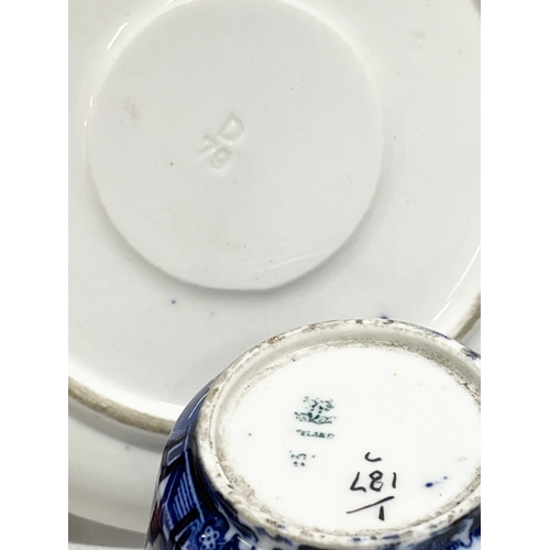 169 - A late 18th century Copeland Willow pattern porcelain cup and saucer.