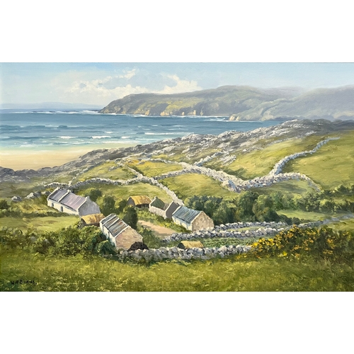 90 - An oil painting by William Henry Burns. On The Atlantic Drive, Co Donegal. Painting 75x49cm. Frame 9... 