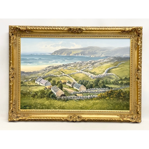 90 - An oil painting by William Henry Burns. On The Atlantic Drive, Co Donegal. Painting 75x49cm. Frame 9... 