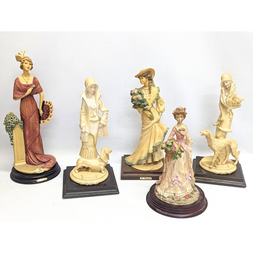 344 - A quantity of figures including 2 Italian figures by Vittorio Tessaro, etc. 34.5cm