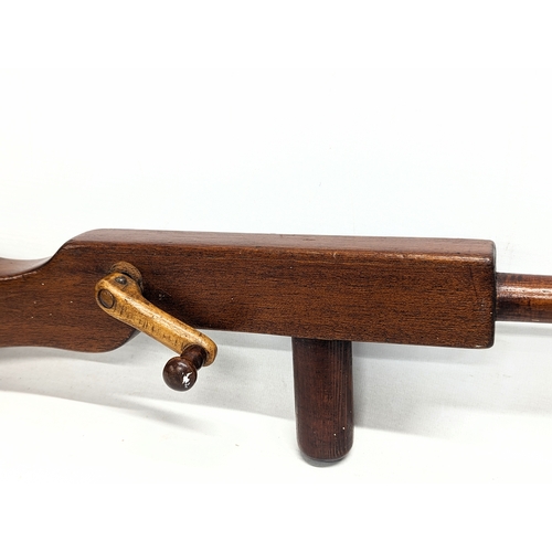 290 - A vintage homemade machine gun, reportedly made in Harland & Wolff workshop. 68cm