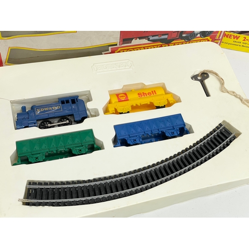 225 - A vintage Hornby Railways Clockworks train set in box etc.