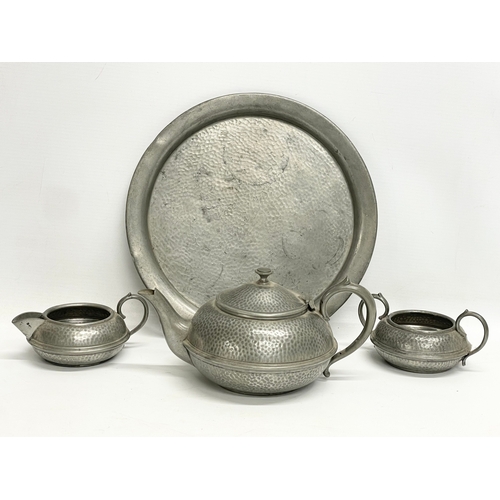 458 - A vintage 4 piece pewter tea service by Argent.